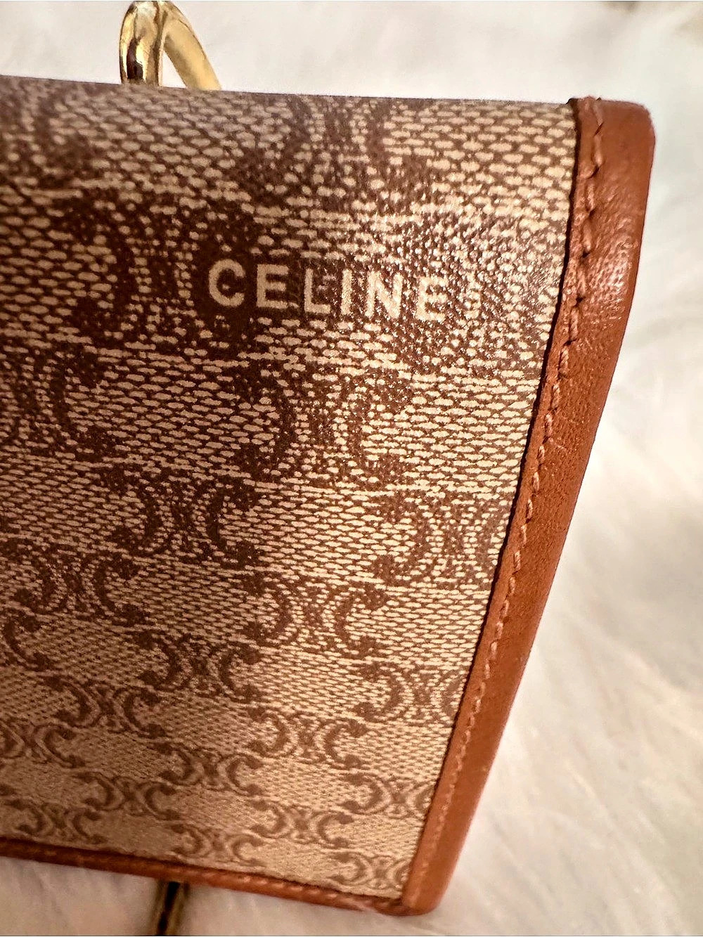 Celine Vintage Macadam Monogram Kisslock Long Wallet Brown - Picture 14 of 15